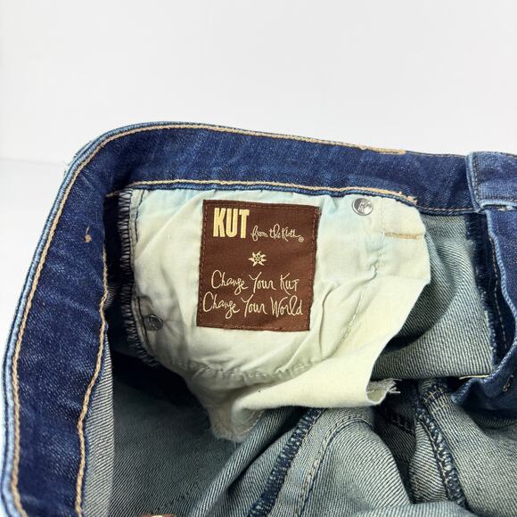 Kut from the Kloth Stevie Straight Leg Mid Rise Dark Wash Women's Denim Jeans 8 - Picture 10 of 15